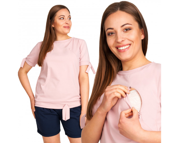 BLUZKA CIĄŻOWA I DO KARMIENIA KRÓTKI RĘKAW SZARY