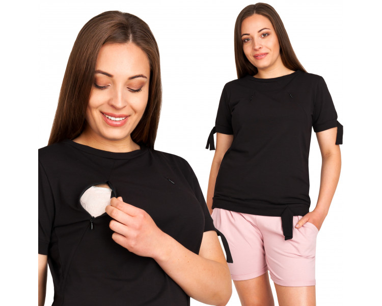 BLUZKA CIĄŻOWA I DO KARMIENIA KRÓTKI RĘKAW SZARY