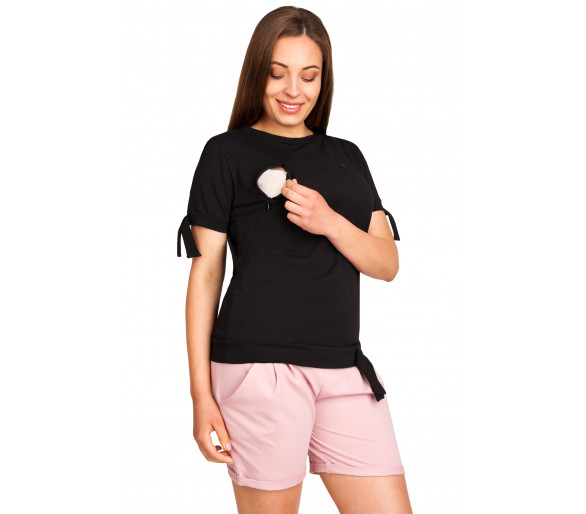 BLUZKA CIĄŻOWA I DO KARMIENIA KRÓTKI RĘKAW SZARY