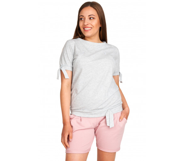 BLUZKA CIĄŻOWA I DO KARMIENIA KRÓTKI RĘKAW SZARY