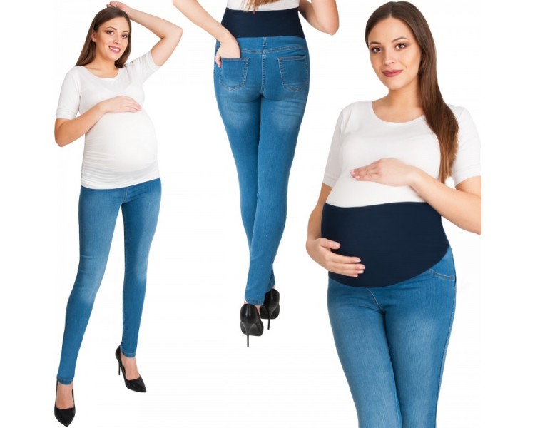 Spodnie Ciążowe Jeans Rurki Czarne