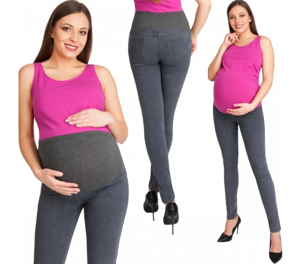 Spodnie Ciążowe Jeans Rurki Granatowe