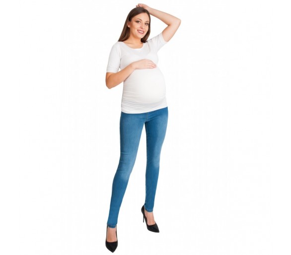 Spodnie Ciążowe Jeans Rurki Szare