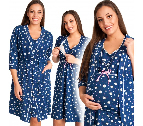 KOMPLET KOSZULA DO KARMIENIA I SZLAFROK