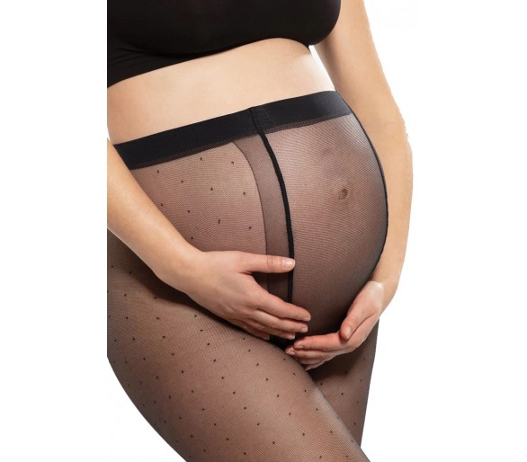 Rajstopy ciążowe DEN 40 Czarne w kropki