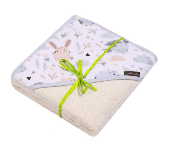 Okrycie Kąpielowe Z Kapturkiem 100X100cm Ecru